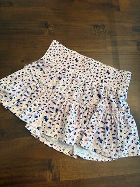 The Bubble women’s ruffle skirt Sz Med animal print & smocked waist $149